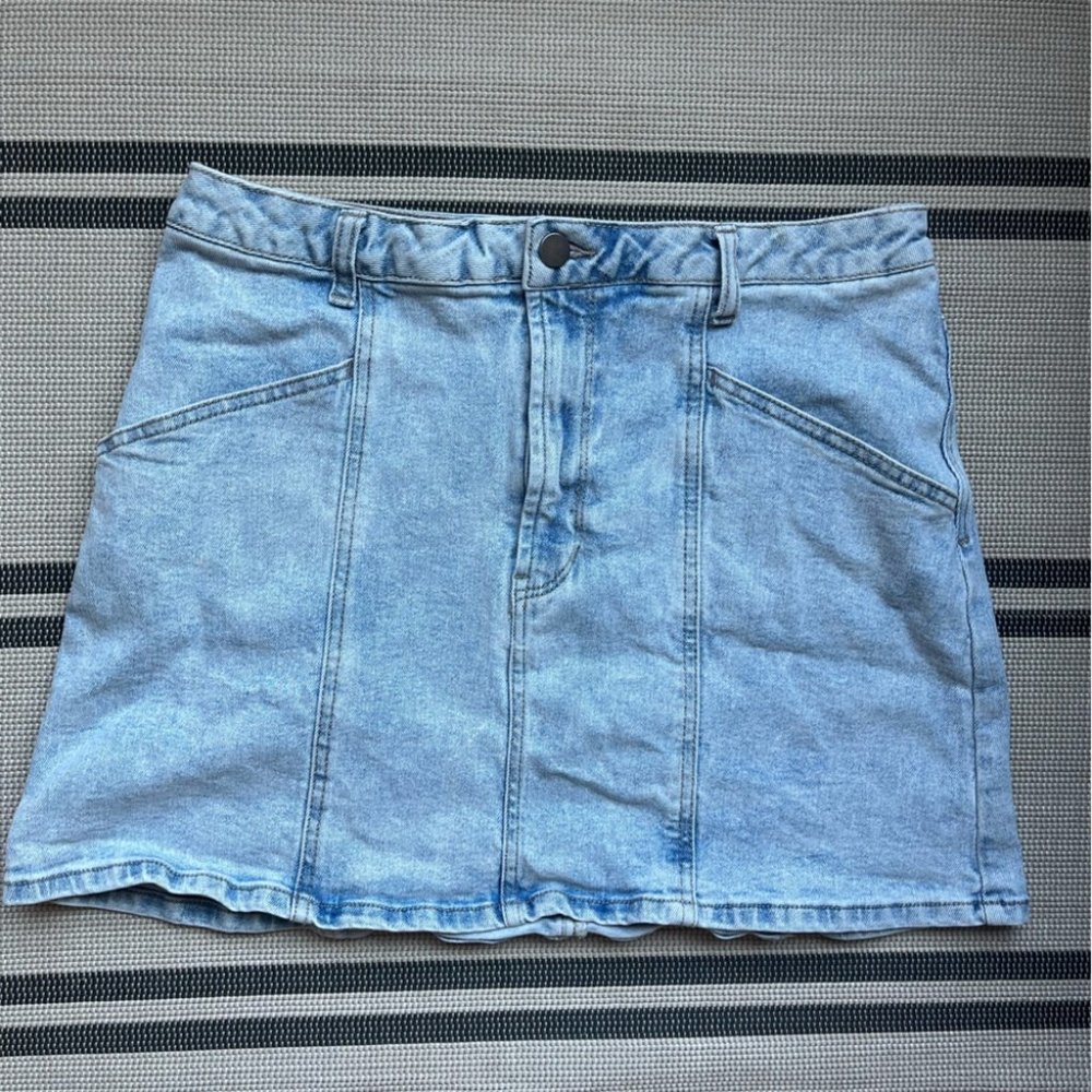 Denim Mini Skirt with Pockets